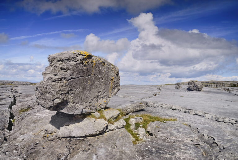 A single weathered rock sits on typical limestone landscape. Credit: Hugh Rooney/Eye Ubiquitous/Universal Images Group via Getty Images