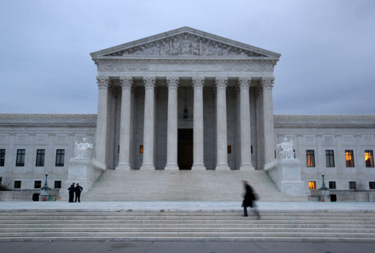 A man walks up the steps of the U.S. Supreme Court on Jan. 31, 2017 in Washington, D.C. Credit: Mark Wilson/Getty Images