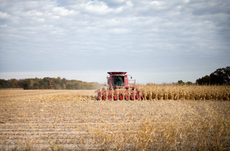 A farmer harvests corn on Oct. 22, 2015 near Burlington, Iowa. Credit: Scott Olson/Getty Images