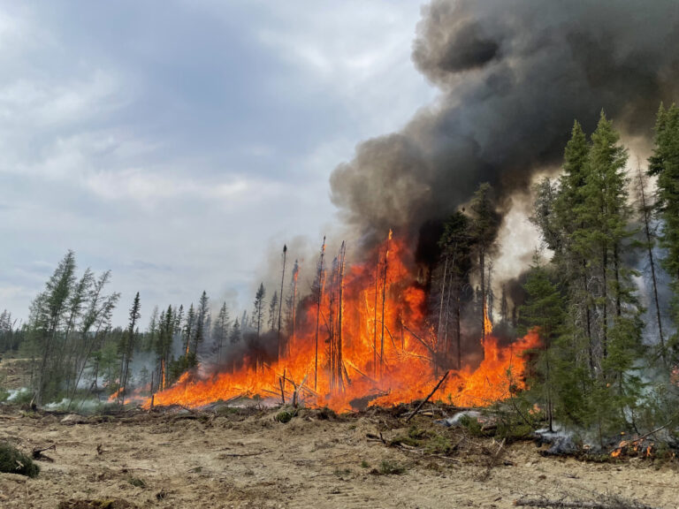 A view of wildfires at Lebel-sur-Quevillon in Quebec, Canada on June 23, 2023. Credit: Frederic Chouinard/SOPFEU/ Handout/Anadolu Agency via Getty Images