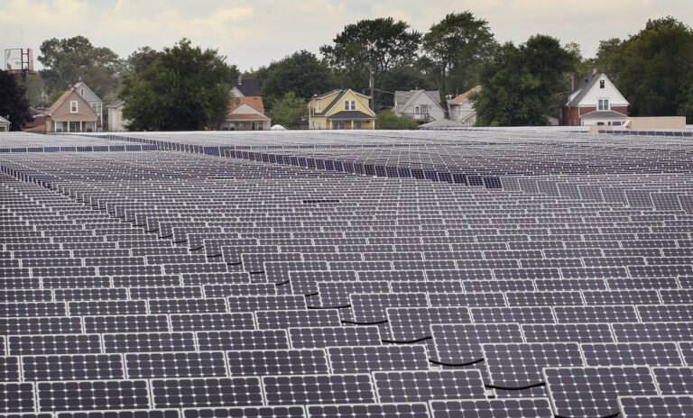 Solar panels on Chicago's South Side.