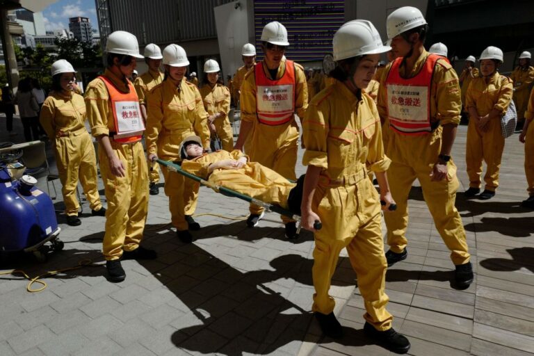 100th anniversary of the Great Kanto Earthquake. People conducted emergency earthquake training on September 1, 2023.