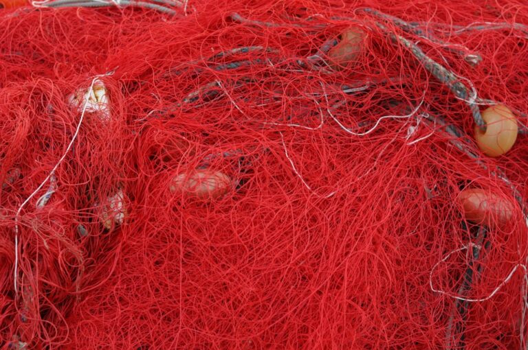Old fishing net in the fishing port of Trapani Italy Sicily