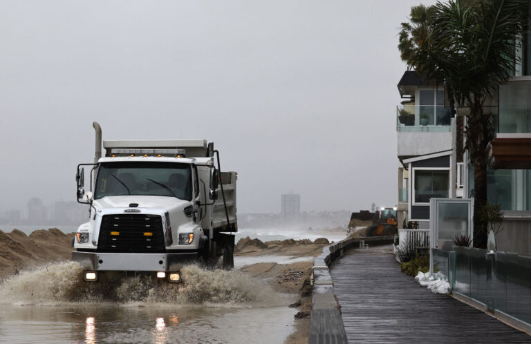 Long Beach, California flooding, with a recent atmospheric river storm