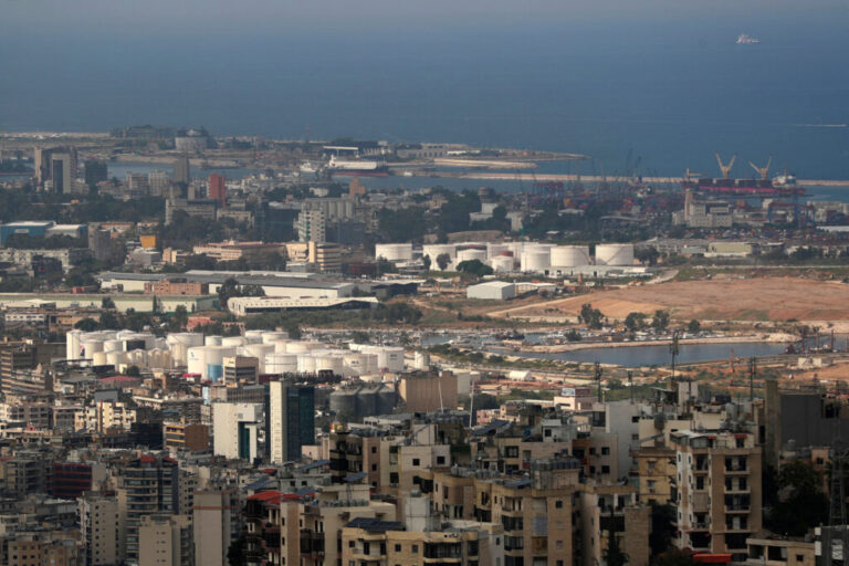 A view of Beirut shows oil tanks throughout the Lebanon capital on Nov. 1, 2023. Credit: Ahmad Al-Rubaye/AFP via Getty Images