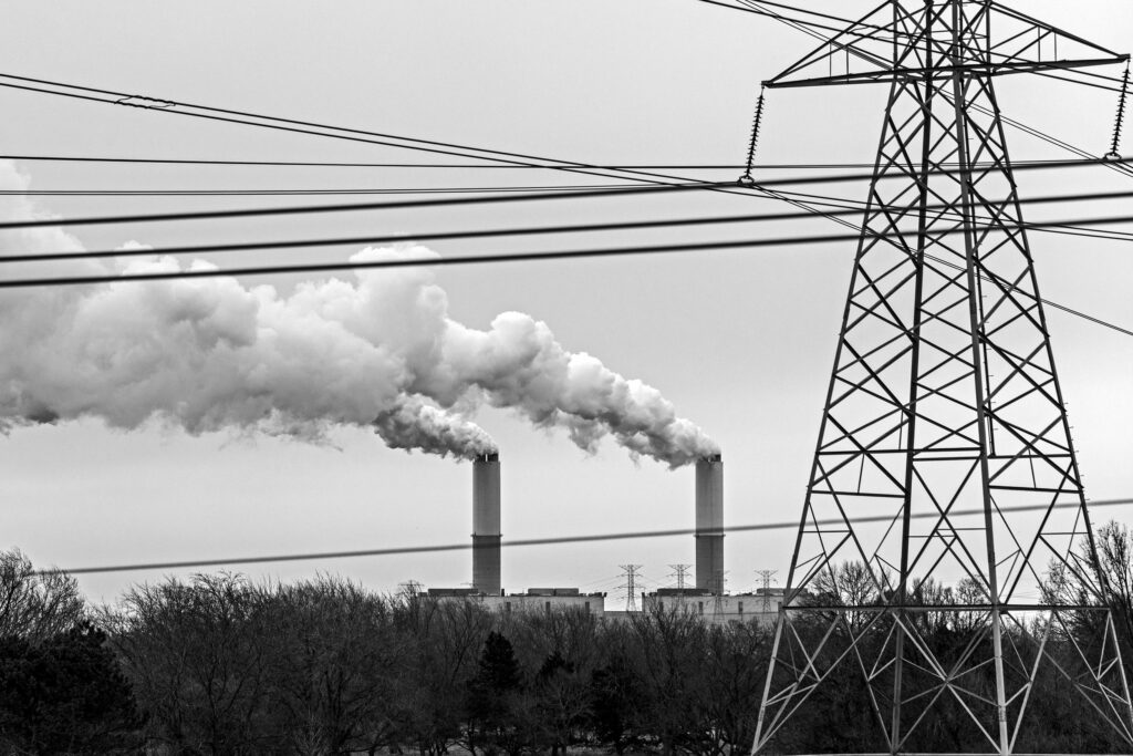 A view of DTE Energy’s Monroe coal-fired power plant in Monroe, Mich. Credit: Jim West/Universal Images Group via Getty Images