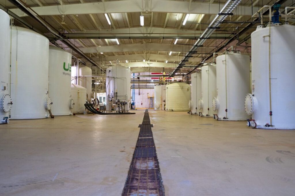 Inside Uranium Energy Corp.’s Irigaray Central Processing Plant located in Wyoming’s Powder River Basin. Credit: Uranium Energy Corp.