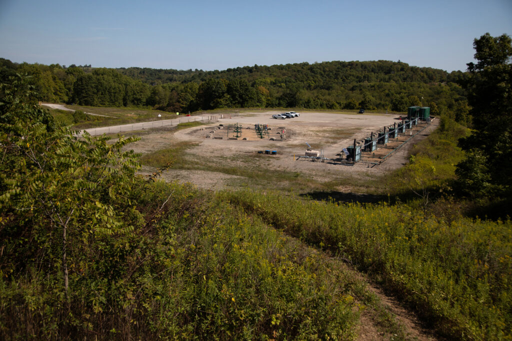 A natural gas well pad is seen in southwest Pennsylvania. Credit: Rebecca Droke/AFP via Getty Images