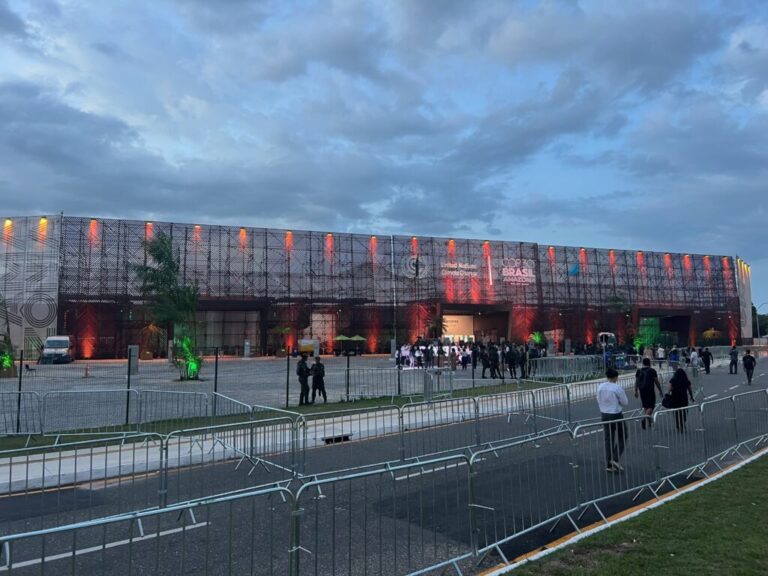 The convention center in Belem, Brazil, where COP30, the United Nations annual climate talks, took place over the past 12 days. Credit: Bob Berwyn/Inside Climate News