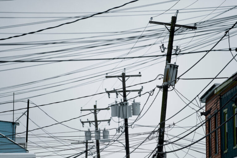 Power lines run through West Reading, Pa. Credit: Ben Hasty/MediaNews Group/Reading Eagle via Getty Images