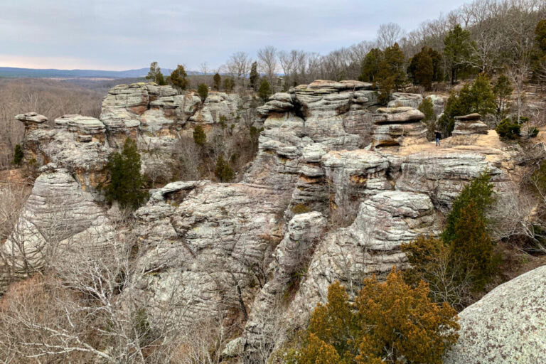 A view of the Shawnee National Forest from the Garden of the Gods observation trail near Herod, Ill. Credit: Patrick Gorski/NurPhoto via Getty Images