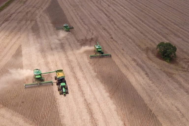 Soybeans are harvested at a farm in Montividiu, Goias, Brazil. Credit: Sergio Lima/AFP via Getty Images