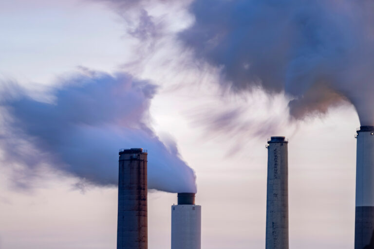 A view of the stacks at the coal-fired Mill Creek Generating Station on Feb. 14 in Louisville, Ky. Environmental and health groups have sued the Trump administration to block its repeal of the endangerment finding, which concluded that greenhouses gases endanger public health. Credit: Jon Cherry/Getty Images