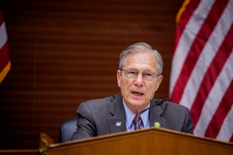 Chairman Rep. Brian Babin (R-Texas) speaks during a House Committee on Science, Space and Technology hearing on April 22 in Washington, D.C. Credit: Andrew Harnik/Getty Images