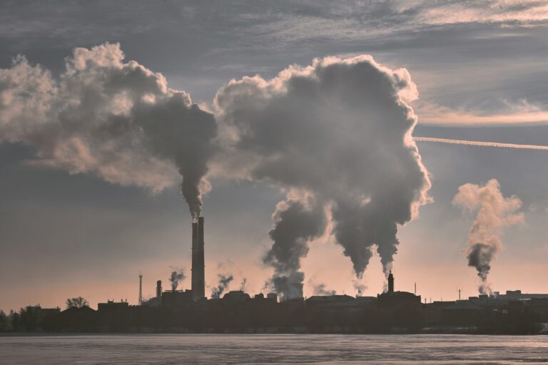 Smoke Emitting from Industrial Factory