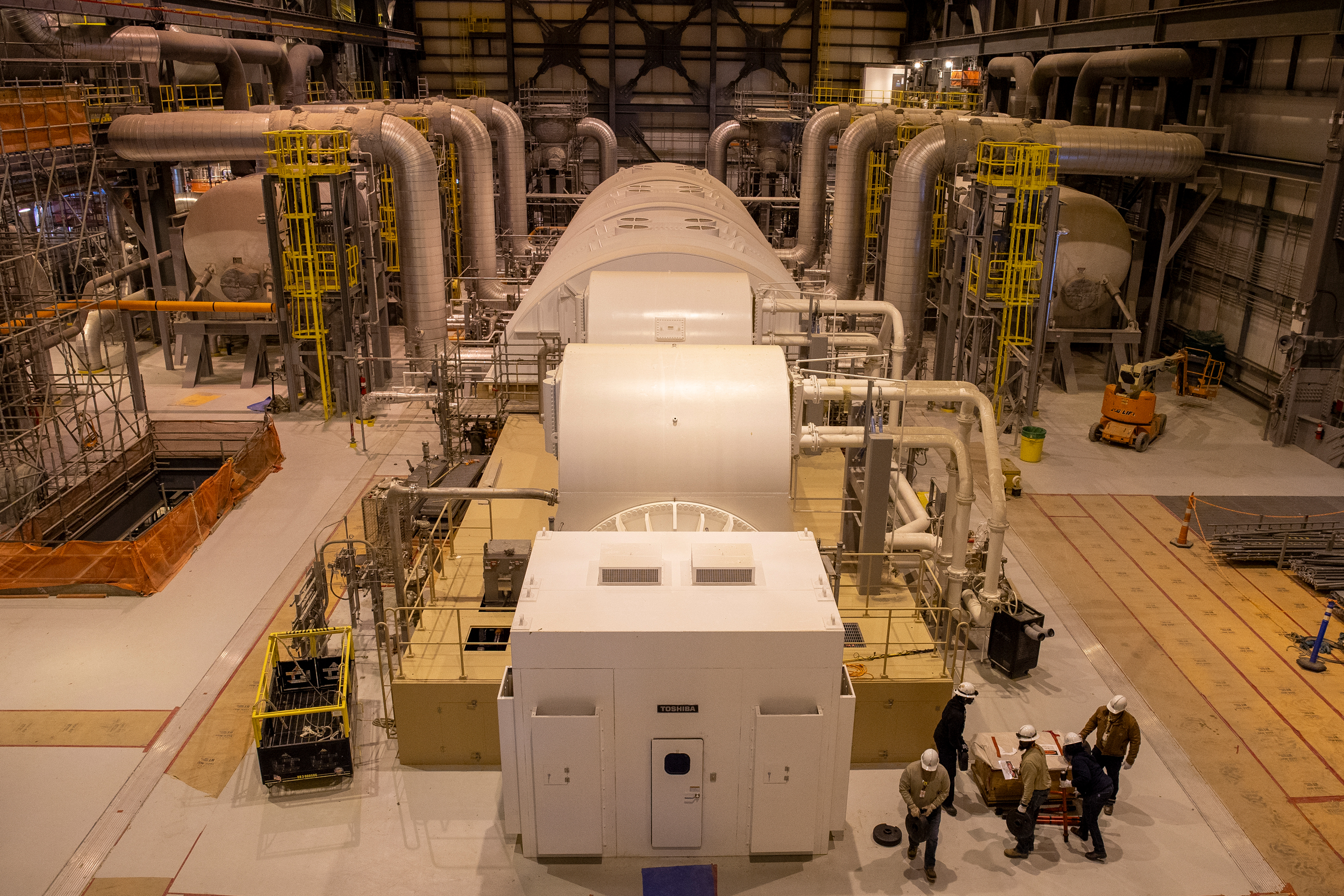 Un aperçu de l'intérieur du turbogénérateur de l'unité 4 de Plant Vogtle. Crédit : Georgia Power