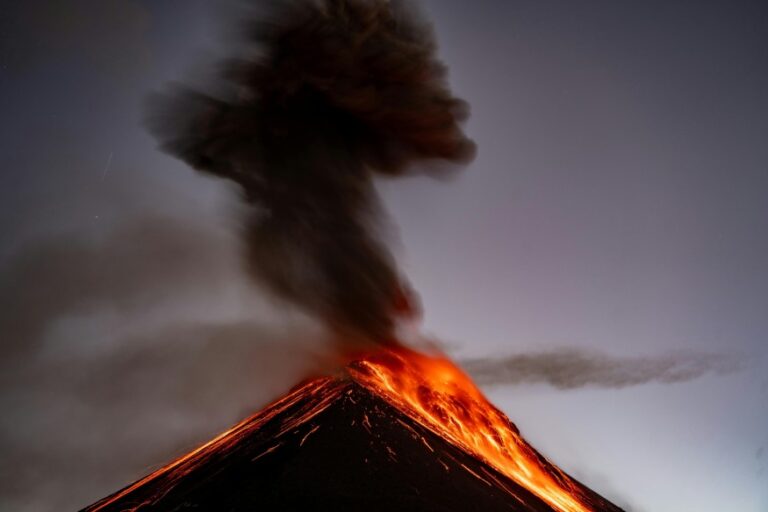 volcano erupting