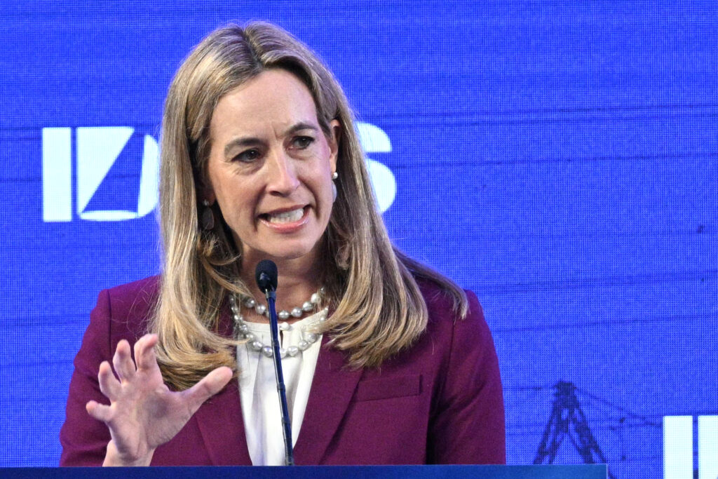 New Jersey Gov. Mikie Sherrill speaks during a Center for American Progress conference on May 19 in Washington, D.C. Credit: Jim Watson/AFP via Getty Images