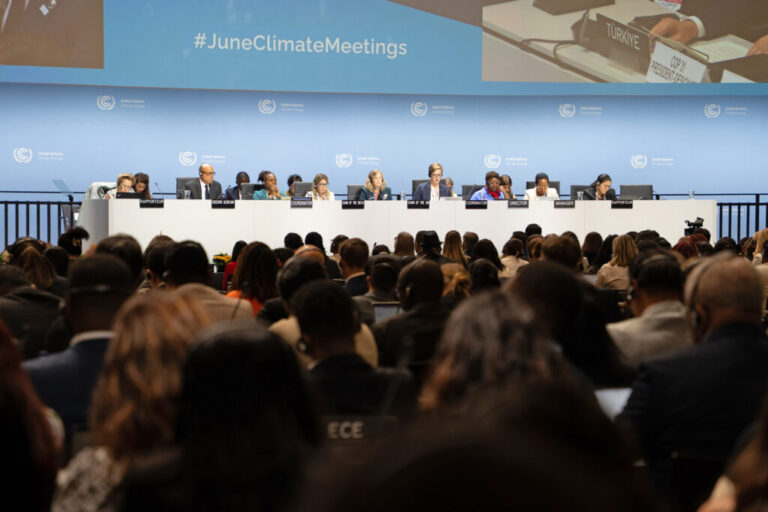 Delegates from around the world attend the opening plenary of the latest round of climate negotiations on June 8 in Bonn, Germany. Credit: Lara Murillo/UNFCCC
